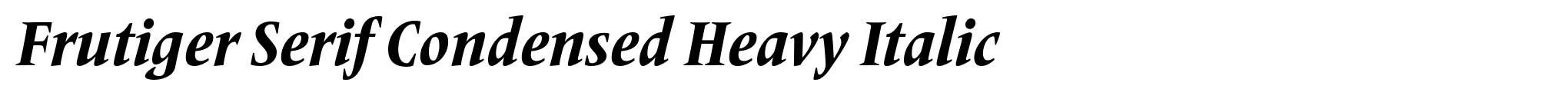 Frutiger Serif Condensed Heavy Italic image